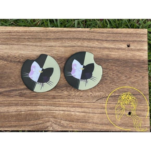 Luna Moon Sailormoon Car Coasters 2 Pack - Picture 6 of 12